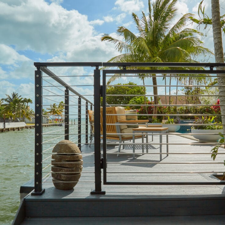 Black Cable Railing Gate Exterior