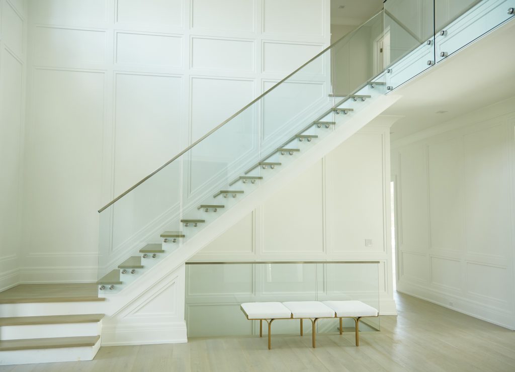 Floating Stair with Borderless glass railing, New York