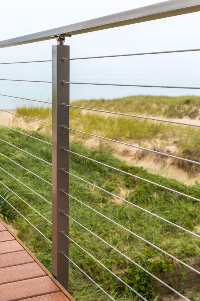 Cable Railing with Grass in Background